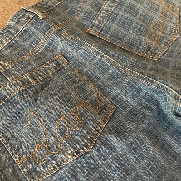 Damson Madder Tovie Jeans in Blue check front seam US 14 UK 18 - Picture 9 of 10